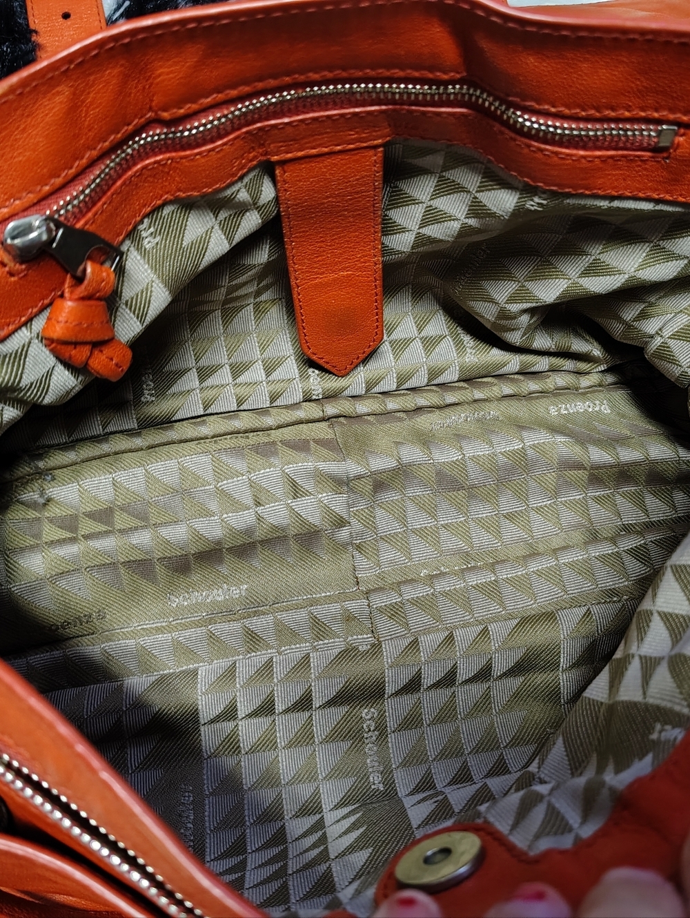 Proenza Leather Messenger Satchel | OS | Orange - Picture 7 of 12